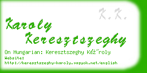 karoly keresztszeghy business card